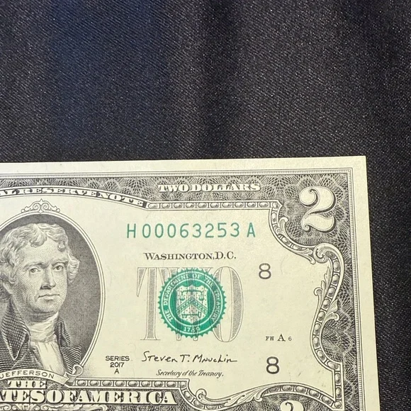 Uncirculated $2 bill with very low serial number.
(H00064253A) - 2017 - Picture 3 of 4